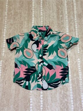 Janie and Jack Tropical Toucan Button-Down Shirt | NWOT | 6-12 Months